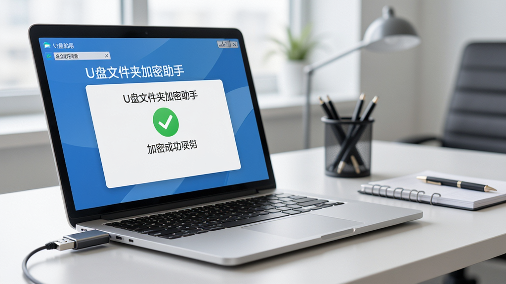 U���ļ��м������ְ�ȫʹ�ó���ͼ������չʾһ̨�ʼǱ������Բ���һ��U�̣���Ļ����ʾ