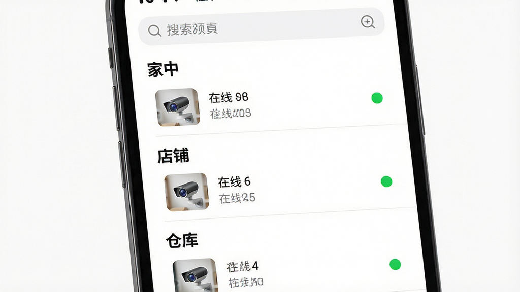 һ��չʾ�����ӽ硱�������豸������������ͼƬ�������������ֻ���Ļ��ʾ�豸�б����б���Ϊ�����С������̡����ֿ⡱�������飬ÿ��������������ͷͼ�������״ָ̬ʾ�ƣ���Ļ������������������Ϊ��ɫ����񣬲���Ϊ��ֱ�б���ϸ�ڰ����������ļӴ����塢����״̬����ɫԲ�㡢����ͷ������ͼ������Ϊ���壬����ɾ����޶���Ԫ��