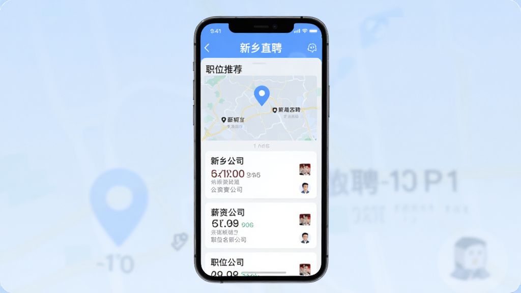 ����ֱƸAPP������չʾְλ�Ƽ��б�����ͼ��λͼ���ע���������ְλ��Ƭ����ʾн�ʷ�Χ�빫˾���ƣ�����Ϊ����ɫ���䣬�ֻ���Ļ����չʾ������ִ���࣬���������ɾ�
