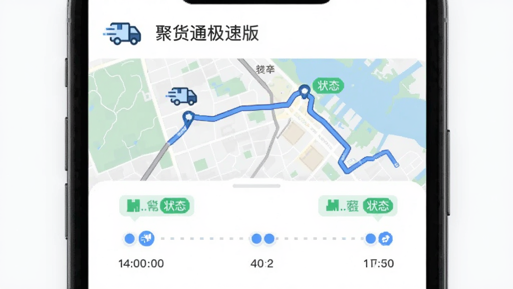 �ۻ�ͨ���ٰ�����׷��ҳ�棬�ֻ���Ļ��ʾ��ͼ·��������ڵ�ʱ���ᣬ������������Ϣ���ӻ����棬����Ϊ���½ṹ�����Ϊ��ˬ�Ƽ��磬ϸ���п�ݳ�ͼ�ꡢ״̬��ǩ��ʱ����Բ�㣬���������ɾ��޶���Ԫ��
