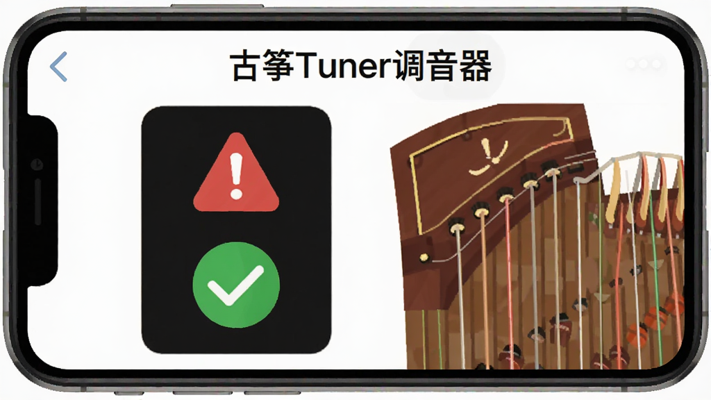һ���ֻ���Ļ��ʾ����Tuner������Ӧ�õ������棬�������к�ɫ����ͼ�����ɫ�Թ�ͼ�겢��չʾ���Ա��й������Ҿֲ�������ƽ����Ϣͼ��ɫ�������������������������ơ�����Tuner������������Ļ����������ɾ������޶���Ԫ��