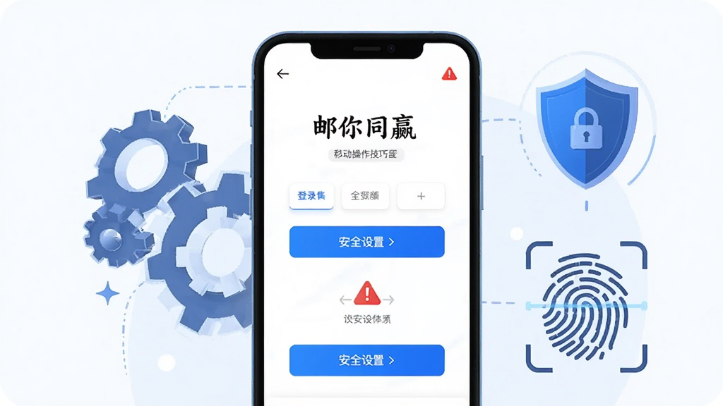 һ��չʾ������ͬӮ���ƶ��˲������ɵ�ʾ��ͼ������Ϊ�ֻ���Ļ��ʾ��¼�����밲ȫ����ѡ�����Ϊ�ֻ�����֡����ơ�ָ��ͼ����ϣ��Ű�Ϊ���½ṹ�����Ϊ��ƽ���Ƽ��廭��ϸ�ڰ�����ɫ������ť����ɫ��ʾ��ʶ�����ʸ��壬����ɾ��޶���Ԫ��