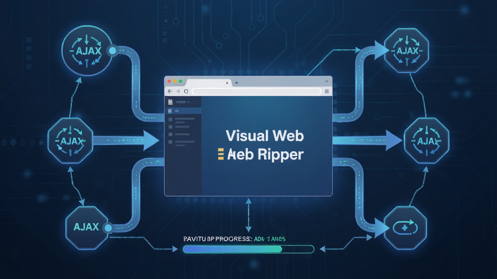 Visual Web Ripper ��̬ҳ������ץȡʾ��ͼ������Ϊ�������������������ͷ�����ֲ������ķ���ʽ��ͼ���Ű�����������Ϊ�����������������ݽڵ㣬���Ϊ��Լ�Ƽ����ϸ�ڰ���AJAX���ض�����ʶ�����ݽڵ������ߡ�ʵʱץȡ�����������������ֱ�ע 