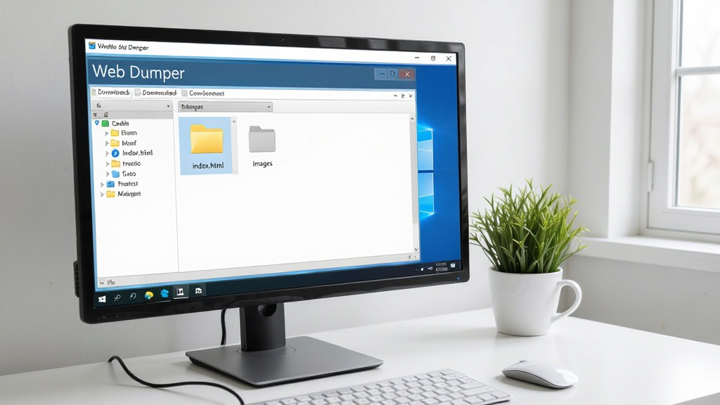 Web Dumper �� Windows ���������У�������ʾ������ɺ�ı����ļ��нṹ������ index.html �� images �ļ��У��������࣬�������