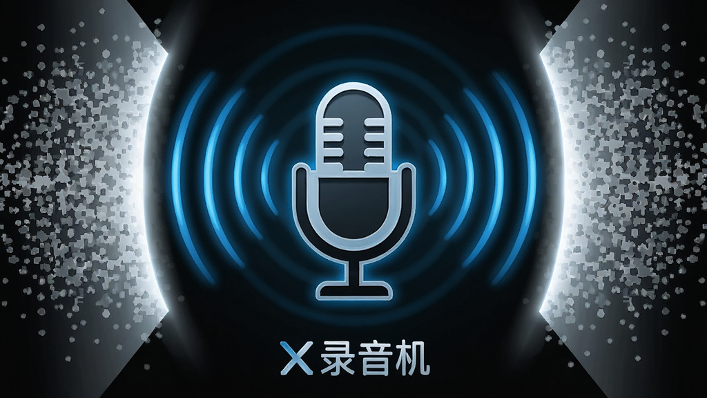 һ��չʾx¼�������彵�빦�ܵĴ����ͼ������������һ���޴����˷�ͼ�꣬��˷���Χ����ɫ�������⻷������ɢ�����������ҵĻ�ɫ��㱻һ����Ļ�赲���⡣�����·���ʾx¼���������ֱ�ʶ��������Ƽ���ʮ�㣬���ֶԳƣ�ϸ�ڷḻ�����ʸ��壬�ɾ��޶���Ԫ�ء�