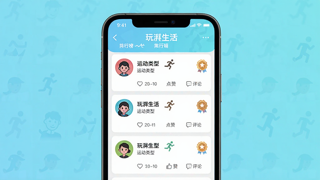 ���������罻�������棬�ֻ���Ļ��չʾ�����˶���̬��Ϣ����ÿ����̬�����û�ͷ���˶����͡������ʱ�������޺����۰�ť�����������а���ڣ��������ֻ����罻��Ϣ�����棬���־��У���������罻�磬ϸ�ڰ�����ɫͷ��Ȧ���˶�Сͼ�ꡢ���±�ʶ�����������ɾ����޶���Ԫ��