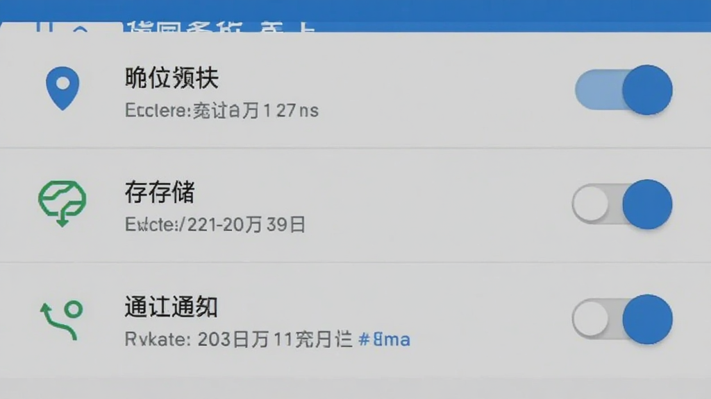 ������������ֻ�Ȩ�����ý��棬����չʾ��׿�ֻ����ò˵���Ӧ��Ȩ�޹���ҳ�棬��Ļ���ж�λ���洢��֪ͨ����Ȩ�޿��ذ�ť�����Ϊϵͳԭ�����ý�����ϸ��������ʾ��Ȩ��ͼ�������˵�������ʸɾ����Ű�����