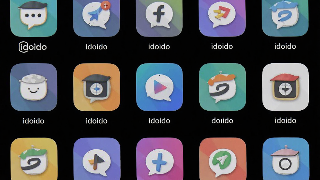 һ��չʾ idoido �����ڶ��ִ��⹤��ͼ�����еĽ���ͼ���ֻ���Ļ����ʾ�����ɫ����ͼ�꣬ÿ��ͼ���·��м������˵�������岼�����룬���������죬ϸ�����������ʸɾ����޶���Ԫ��