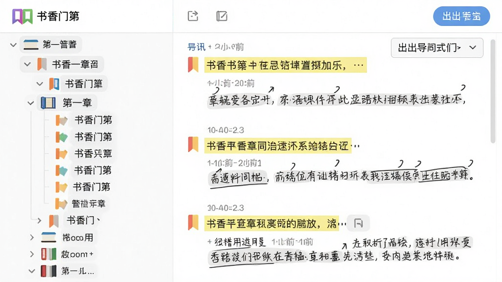 �����ŵ���ǩ��ʼǹ�����壬����������鼮�½������Ҳ��Ǳʼ��б���ÿ���ʼ���ʾ����ԭ�ĺ��û���ע���ݣ������е�����ť������Ϊ���ҷ��������Ϊ��ˬ���߷磬ϸ�ڰ�����ɫ��ǩͼ�ꡢ��עʱ�����������ʽ�����˵�����������������ɾ��޹��