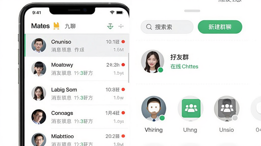 ������Ϣ�б�����ѹ������棬�ֻ���Ļ�����ʾ�Ự�б����Ҳ���ʾ��������״̬��Ⱥ��ͼ�꣬�������������½�Ⱥ�İ�ť������Ϊ��ɫ��ǳ�Ҵ��䣬����Լ����ϸ�ڰ���δ��������ö���ʶ�������������ɾ����޶���Ԫ��