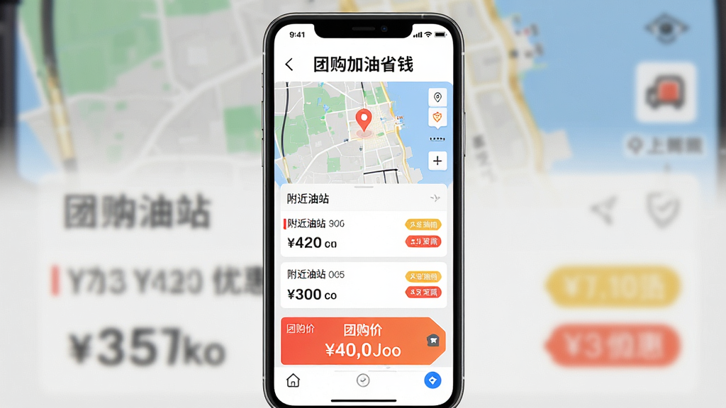 һ�������ֻ�Ӧ�ý���չʾͼ������Ϊ��������ļ����Ż�APP��ҳ��������ʾ���Ź�����ʡǮ���������м��ǵ�ͼ��λ�븽����վ�б����ײ�����Ŀ���Ź��۱�ǩ�����ֲ��þ��й�ͼ������ִ���Լ��ϸ�ڰ����ͼ����֡��Żݱ�ǩ��������ť������������ɫ�ʸɾ����޶���Ԫ��