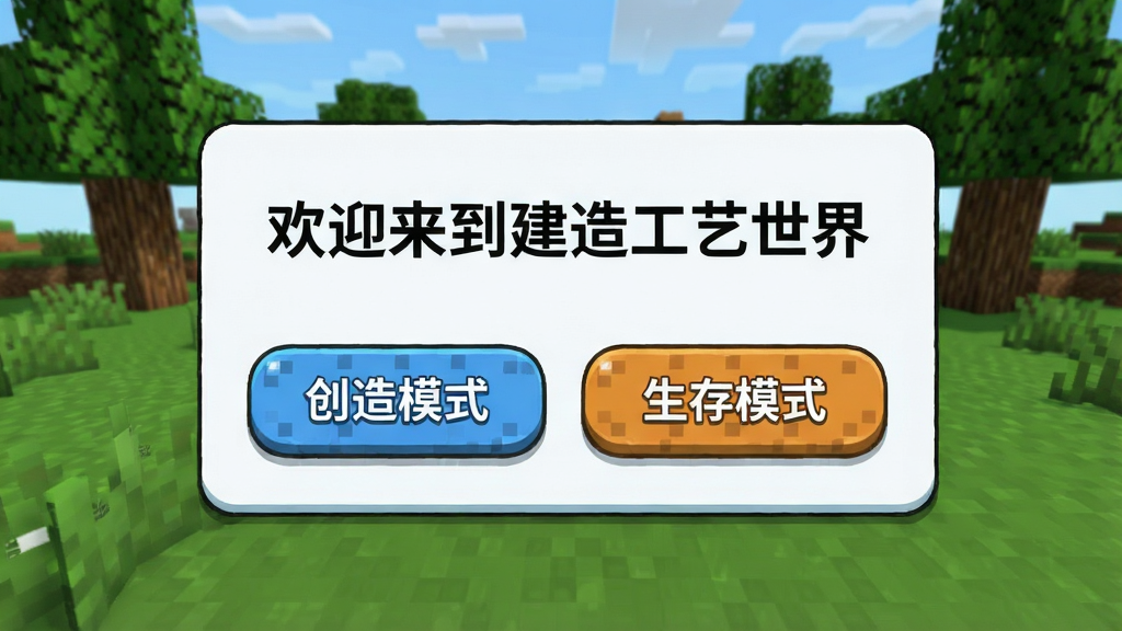 ���칤��-�����ͽ���3D�������������ͼ������չʾ��Ϸ�ڽ̵̳�������������Ϊ����ӭ�������칤�����硱���·��С�����ģʽ���͡�����ģʽ��������ť������Ϊ���زݵغ���ľ�����Ϊ3D��ͨɳ�У�ϸ�ڰ�����ťԲ����ơ����������������࣬���ʸ��壬�ɾ����޶���Ԫ��