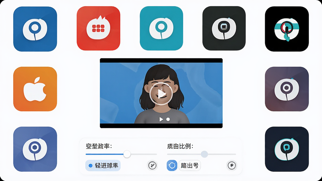 Deep�����˵���AI�������ý��棬������ʾ���ƽ̨ͼ��Χ��һ����Ƶ�ļ����·��зֱ��������ѡ����Ϊ��ƽ��ͼ����ƣ�ϸ�ڰ���ͼ�꾫�¡�ѡ�����������ʸ��壬�ɾ����޶���Ԫ��