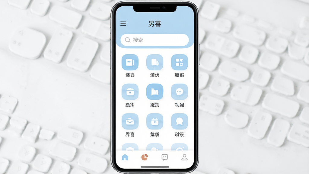 һ��չʾ�ֻ�Ӧ�ý����ͼƬ�����������ǡ���ϲ��APP����ҳ������Ϊ�������������в�����ͼ�����񡢵ײ������������Ϊ��ƽ����ƣ�ɫ�����µ��ţ��԰�ɫ��ǳ��ɫΪ����ϸ�ڰ���Բ��ͼ�ꡢ������������ף����������ɾ����޶���Ԫ�ء�