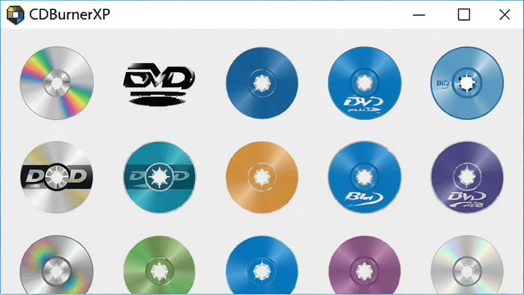 CDBurnerXP��������ʾ���ֹ�������ͼ�����У�����CD��DVD��������̵ȣ�������ǳ��ɫΪ��ɫ��ͼ����ͳһΪ��ƽ����ƣ��Ϸ��С�CDBurnerXP�����ֱ�ʶ�������Ű����룬�����������ɾ��޶���Ԫ��