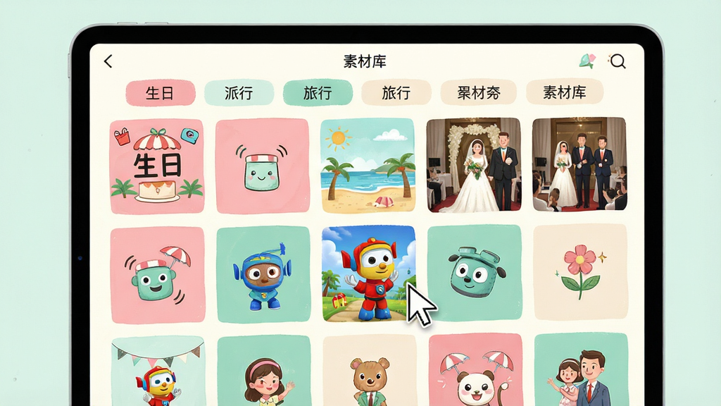 ����չʾ��ͼƬ���¡��������زĿ���棬������ƽ�������Ļ����Ļ����������ʽչʾ��������ģ������ͼ�����������ɶԡ���̲���С������ֳ��ȡ�����Ϊ���½ṹ���Ϸ��Ƿ����ǩ�����·���ģ���ٲ��������Ϊ����������ֻ�磬��ɫ��ͣ��Է�ɫ�������̺��װ�Ϊ����ϸ�ڰ���ģ�������ж�̬Сͼ�꣬�������ͣ��һ��������������ģ���ϡ�����ϸ�壬�Ű����࣬�޶���װ�Ρ�