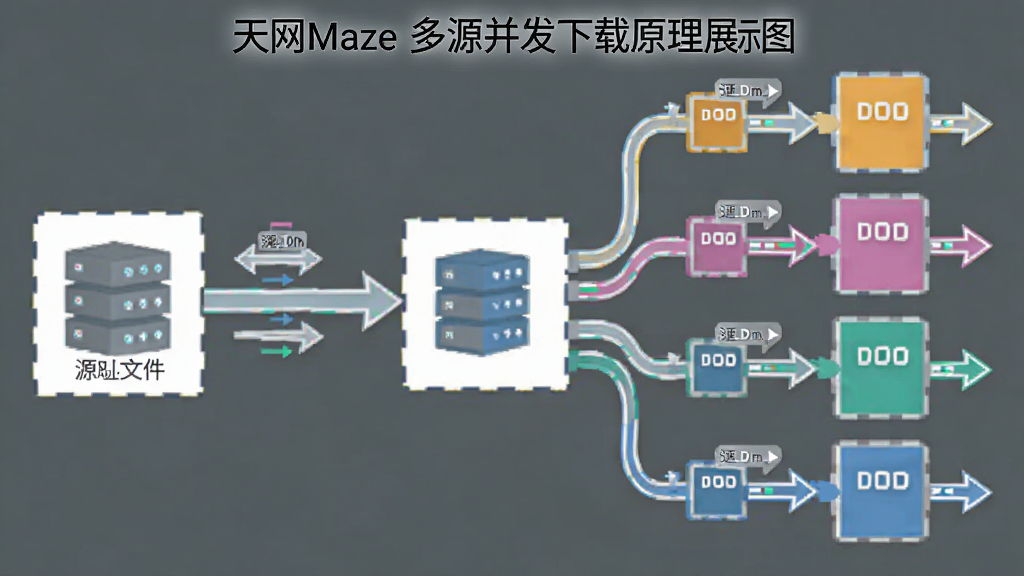 ����Maze��Դ��������ԭ��չʾͼ������Ϊ�ļ��ֿ鴫��ʾ��ͼ���������ΪԴ�ļ����Ҳ�Ϊ������ݿ�ͬʱ����������ͻ��ˣ��Ű����չ�������Ϊ��ƽ����Ϣͼ��ϸ�ڰ�����ͬ��ɫ���ݿ顢�ٶ�ָʾ��ͷ�����ʸ��壬�ɾ����޶���Ԫ��
