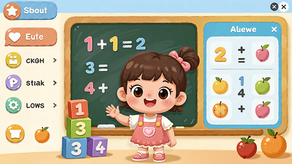 ��ͼչʾ������ѧ�������棬���������ǿ�ͨСŮ����վ��һ���ɫ�ڰ�ǰ���ڰ���д��