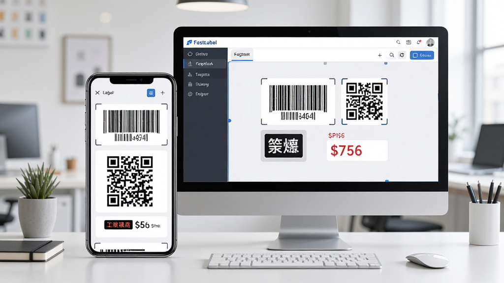 һ��չʾFastLabel�����������ͼƬ�������������ֻ��͵�����Ļ����Ļ����ʾ��ǩ�༭���棬�������롢��ά�롢���ֺͼ۸�Ԫ�أ�����������İ칫���棬���Ϊ�ִ��Ƽ��У�ϸ�����������ʸ��壬�ɾ��޶���Ԫ��