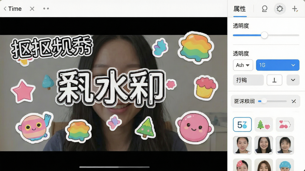 �ٿ���Ƶ��ˮӡ����Ļ�༭��壬����Ϊ��Ƶ�����ϵ�������ˮӡ�Ͳ�ɫ��ֽ������Ϊ�Ҳ����Ե��������Ű�չʾ͸���Ȼ���������ѡ���������Ϊ��ˬ���߷磬ϸ�ڰ���������ߡ�ʱ������������ֽ�����ǩ�������������ɾ����޶���Ԫ��