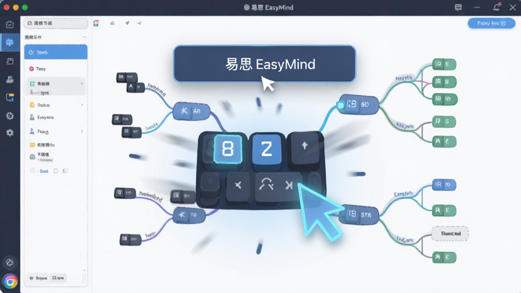 ��˼ EasyMind ��ݲ�������չʾͼ����������������Ϊ������ͻ�����̿�ݼ�������ʾ���㣬����Ϊ˼ά��ͼ�ڵ���ٴ����Ķ�̬Ч�������ֲ��þ��й�ͼ�����Ϊ�Ƽ��б�ƽ�廭��ϸ�ڰ�������ͼ�ꡢ�ڵ������ߡ�������꣬���������ɾ����޶���Ԫ��