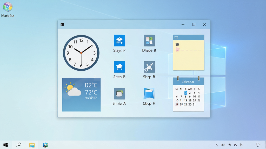 һ�Ÿɾ���Windows���������ͼ����������������һ����͸����������壬��������������ŷ���ͼ�꣬�����һ��Բ��ʱ�����������С������Ҳ��б�ǩ�������Ҽ������������¼�Լ��ɫ����ǳ���Ͱ�ɫΪ�������汳����һ�ŵ��ŵĽ����ֽ������ɾ����࣬���廭�ʣ��޶���Ԫ��