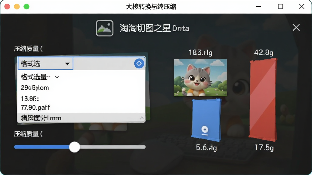 ������ͼ֮�Ǹ�ʽת����ѹ�����棬������Ļ����ʾ��ʽѡ�������˵���ѹ���������飬�Ա���ͼƬ����Ա����ݣ����沼������������һĿ��Ȼ�������������ɾ��޶���Ԫ��