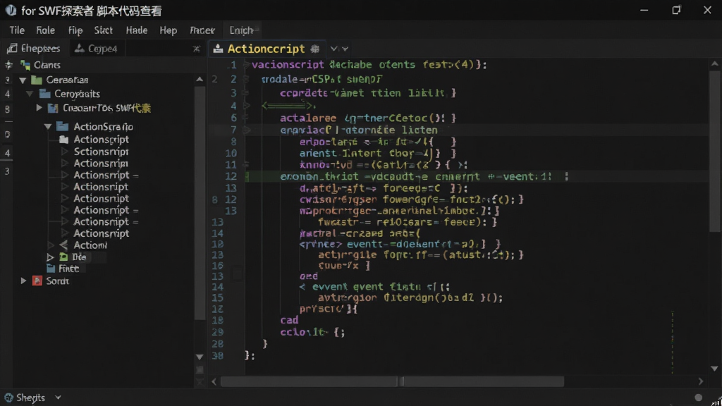 ��ɫ���� for SWF̽���� �ű�����鿴���� ����Ϊ����༭������չʾActionScript���� �������Ϊ�ļ��ṹ�� �Ҳ�Ϊ���������ʾ�� �Ű�����չʾ�������� �������� �¼������ȴ���ṹ ���Ϊרҵ����༭����� ϸ�ڰ����к� �﷨���� �����۵���� ���ʸ��� �ɾ� �޶���Ԫ��