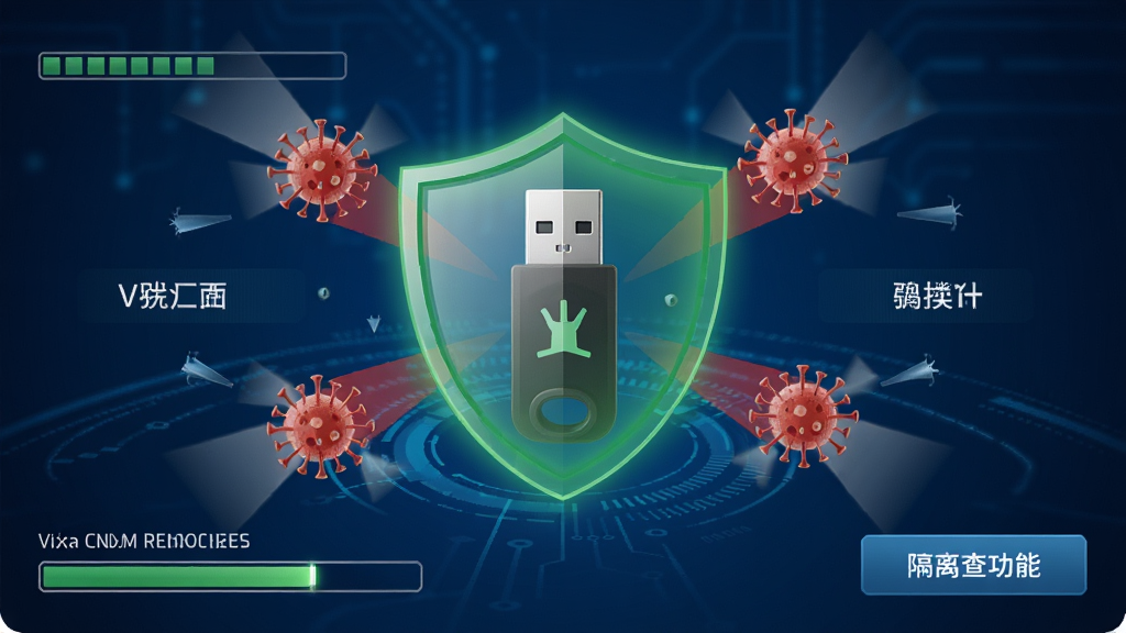 һ��չʾUSB�������ػ��߲�����ɱ���ܵ�ͼƬ������������һ��U��ͼ�걻��ɫ�����ְ�������Χ�в���ͼ�걻���ص���������������ɫ�Ƽ��н��䣬���ֲ������ķ���ʽ��ͼ�����дʵ�Ƽ���ϸ�ڰ���ɨ����������������Ʊ�ǩ�����밴ť�����ʸ��壬�ɾ����࣬�޶���Ԫ��