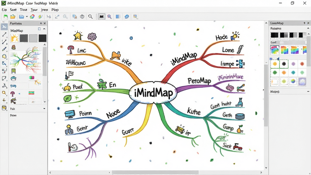һ��չʾ iMindMap ���������ͼƬ������������һ��ɫ�ʷḻ���ֻ���˼ά��ͼ����������Ϊ��iMindMap���������������������֧����֧�ϴ���Сͼ��͹ؼ��ʣ������������滷����˼ά��ͼ��Χ����������������ʽ���ͻ��������岼�����������Ϊ�ִ�������ͼ���ϸ�ڰ����˵�������ɫ��֧������ͼ��Ԫ�أ����ʸ��壬����ɾ����޶���Ԫ��