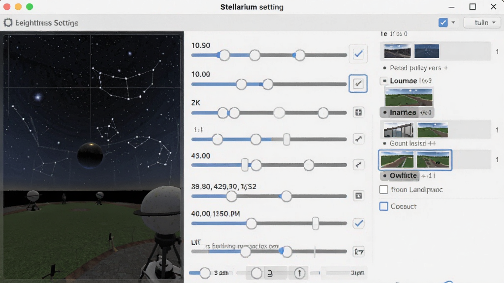 �������Ĺ�Stellarium��������ͼ����ʾ����ɵ��ڲ��������빴ѡ�򣬰����ǿ����ȡ�������ʾ�����澰��ѡ��ȣ����沼������������ִ������ʸ��壬�ɾ�������