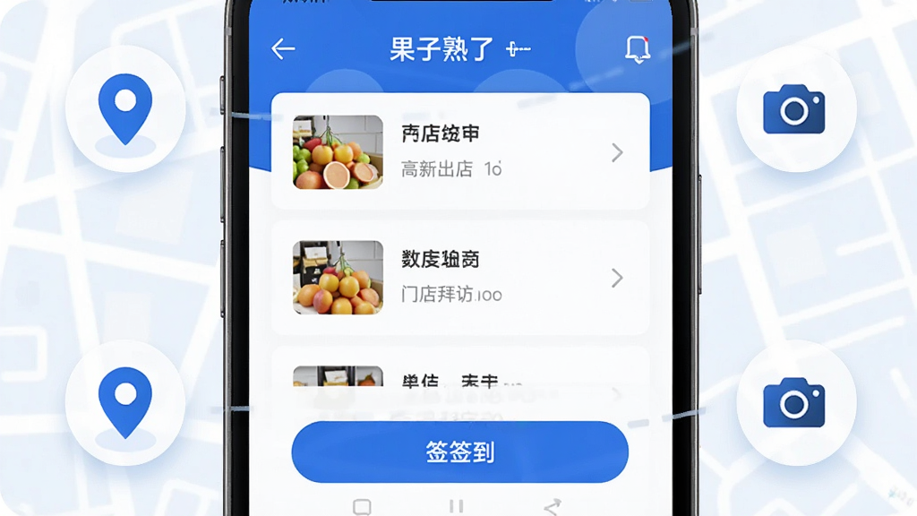 ��������-ҵ��Ա���ŵ�ݷù��ܽ��棬����չʾ�ֻ���Ļ��д����Ļ����ʾ�ŵ��б���ǩ����ť����Χ���Ƶ�ͼ��λͼ�������ͼ�꣬������У���������������ִ�����ɫ��������Ϊ����ϸ�ھ��£����ʸ��壬�ɾ��޶���Ԫ��
