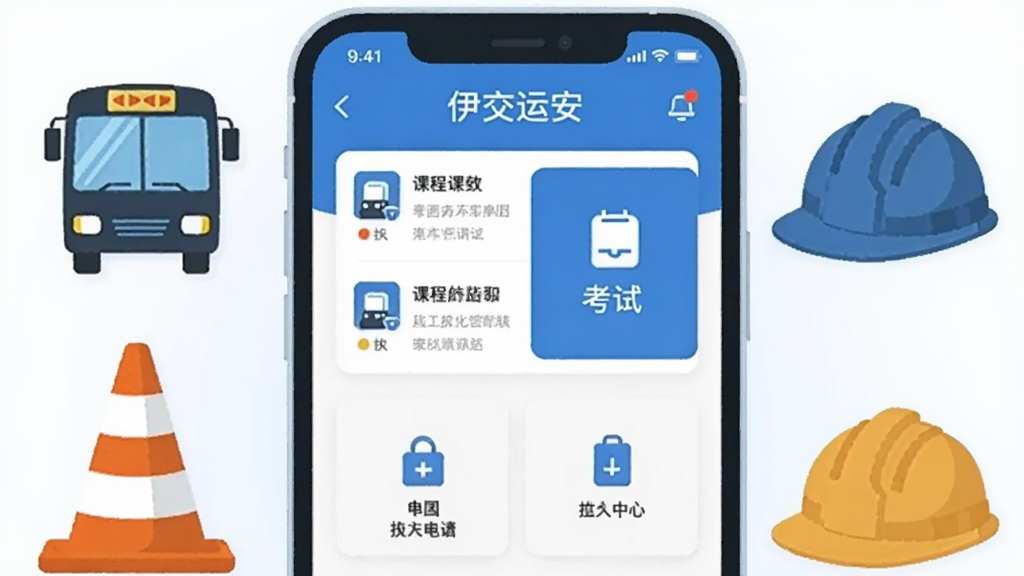 ����������һ�������ֻ�����Ļ����ʾ�š������˰���APP�������棬�����а����γ��б���������ں͸������ĵ�ģ�飬�ֻ���Χ�����Ž�ͨ׶������������ȫñ�Ƚ�ͨԪ��ͼ�꣬������ñ�ƽ���廭���ɫ������ɫ�Ͱ�ɫΪ���������ɾ���࣬�����������޶���Ԫ��