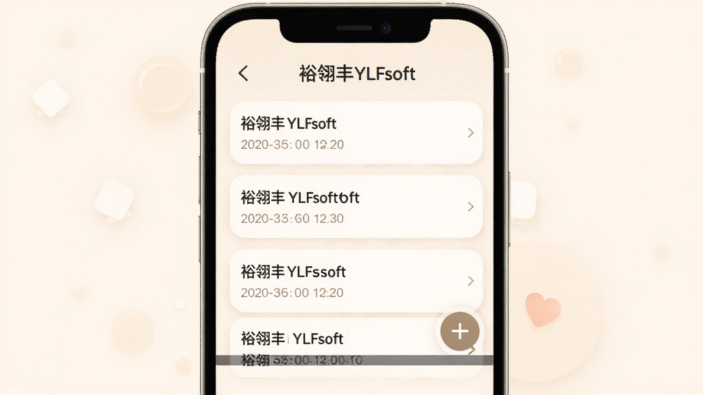 ԣ���YLFsoft��Ϣ��¼���棬�ֻ���Ļ��ʾ�ʼ��б���ÿ���ʼǴ��б�����ʱ���ǩ�������С�ԣ���YLFsoft�����֣�ҳ�����½������Ӱ�ť������Ϊǳ��ɫ��������Բ�ǣ��Ű�������ϸ�ڸɾ��������������޶���Ԫ�ء�