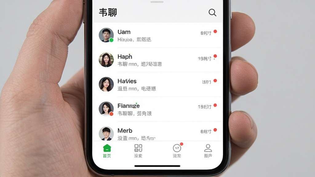 ��������Ϊ�ֻ�Ӧ�������棬���涥����ʾ��Τ�ġ����ƣ�����Ϊ���½ṹ���Ϸ�Ϊ�����б����·�Ϊ�ײ����������Ű����룬���Ϊ�ִ���Լ�磬ϸ�ڰ����Ựͷ��δ����㡢����ͼ�꣬�����������ɾ����޶���Ԫ��