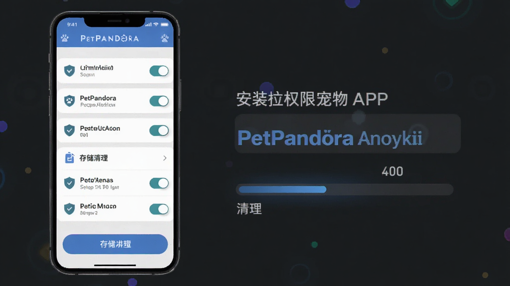 ������PetPandora��������APP�İ�װȨ�����ý���ʾ��ͼ���������ֻ���ĻչʾȨ�޹����б��ʹ洢������ť�����ֲ��������б��Ű棬���Ϊ��ƽ���Ƽ��磬ϸ�ڰ������ذ�ť�����ư�ȫͼ�����������������������������ɾ����޶���Ԫ��