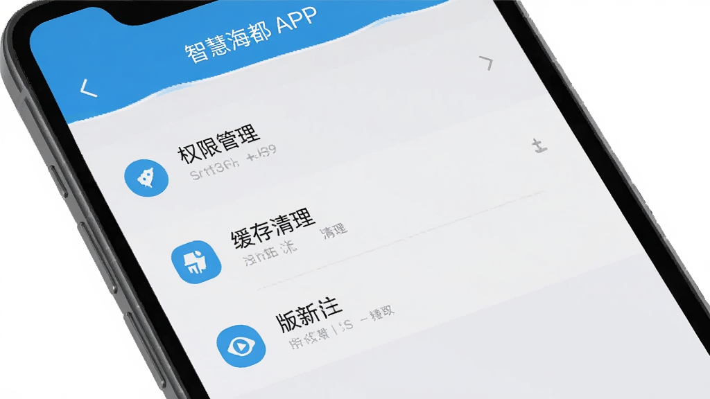 �ֻ���Ļ��ʾ�ǻۺ���APP�����ý��棬�����а���Ȩ�޹����������������汾���µ�ѡ�����Ϊ����ǳ��ɫ�����Ϊ��ƽ��UIչʾ��ϸ�ڰ�������������ͼ�������֣����ʸ��壬�ɾ����޶���Ԫ��
