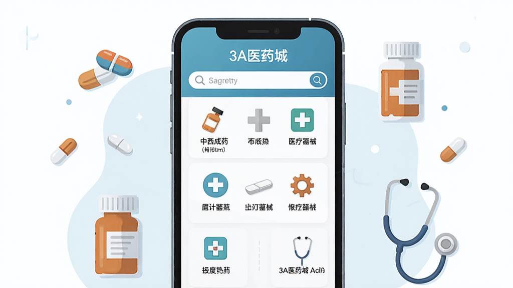 һ��չ��3Aҽҩ��������������ֲ廭�������������ֻ���Ļ��ʾҩƷ�����б��������������ֲ��þ��й�ͼ���Ű�����չʾ������ҩ��ҽ����е�ȷ���ͼ�꣬���Ϊ�ִ���ƽ���Ƽ��磬ϸ�ڰ���ҩ�衢ҩƿ����������ҽ��Ԫ�ص�׺�����ʸ��壬�ɾ����޶���Ԫ��