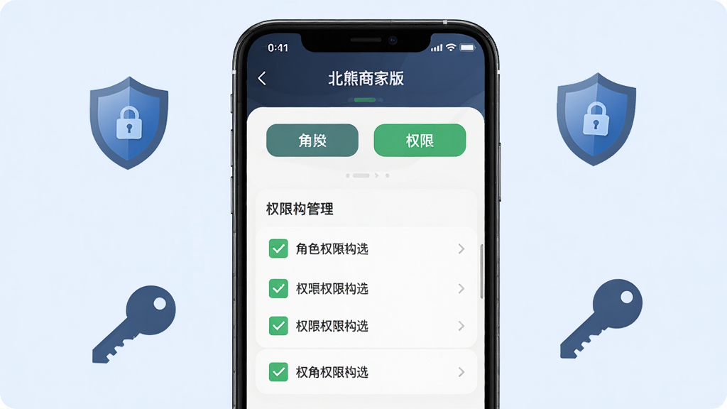 �����̼Ұ���ɫȨ�޹���ʾ��ͼ����������Ϊ�ֻ����棬��ʾ��ɫ�л���Ȩ�޹�ѡ�б�������Ϊ����ɫ����Χ�ж�����Կ��ͼ��������ȫ������Ϊ�������У��Ű��࣬���Ϊ��ȫ����ϸ���Ϲ�ѡ��Ϊ��ɫ������Ϊ��ɫ�����ʸ��壬����ɾ����޶���Ԫ��