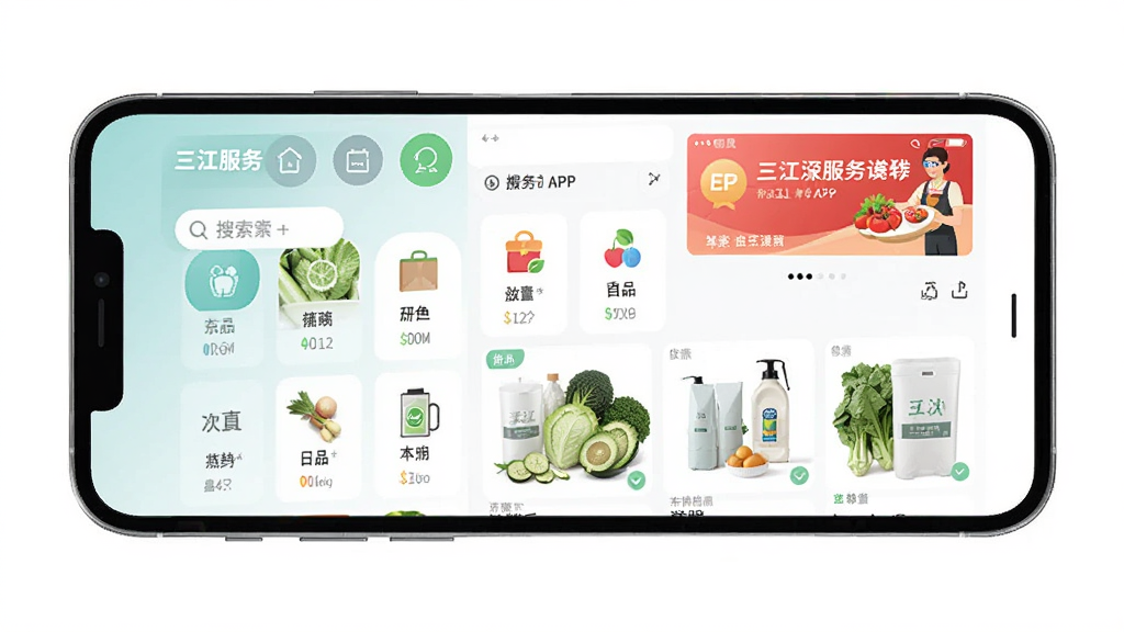 һ��չʾ��������APP������ֻ�ģ��ͼ������Ϊһ�������ֻ�����Ļ����ʾ����������APP����ҳ��������Ʒ����ͼ�ꡢ�������ʹ�������������������Ű��࣬���Ϊ�ִ���ƽ����ƣ�ϸ������ʾ���ʺ�����Ʒ����Ʒ����ͼ�����ʸ��壬�ɾ����޶���Ԫ��
