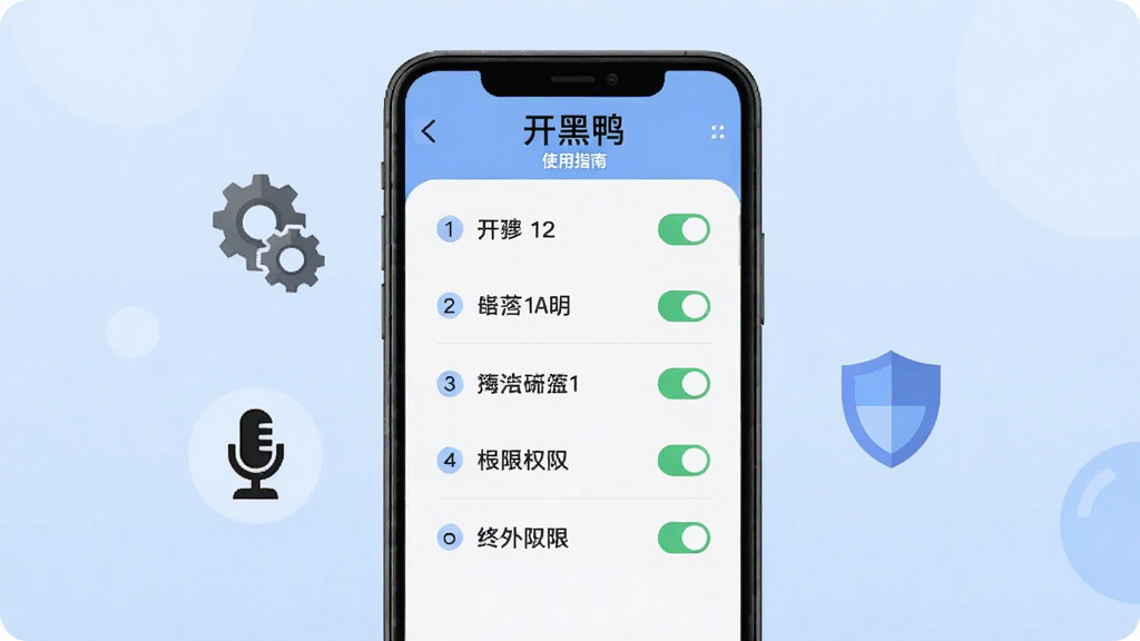 ����չʾһ���ֻ���Ļ����Ļ���ǡ�����Ѽ��ʹ��ָ�Ͻ��棬�в����б��͹�ѡͼ�ꡣ�ֻ��Ա��г��֡���˷硢���Ƶ�ͼ�꣬����Ϊǳ��ɫ���䡣����Ϊ���й�ͼ�����Ϊ����ƽ�廭��ϸ�ڰ���������Ѽ�����֡��������֡�Ȩ�޿���ͼ�ꡣ�����������ɾ����޶���Ԫ�ء�