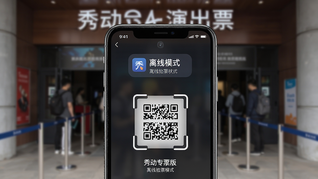 һ��չʾ�㶯רҵ��APP������Ʊģʽ��ͼƬ���������ֻ���Ļ��ʾ������ģʽ����ʶ��ɨ����棬����Ϊ�ݳ�������ڳ����黯������Ϊ�ֻ�������д���Ű�ͻ������״̬��ʾ�����Ϊ����˵��ͼ���ϸ�ڰ�������ͼ�ꡢɨ�����ʾ���֣����ʸ��壬�ɾ����޶���Ԫ��