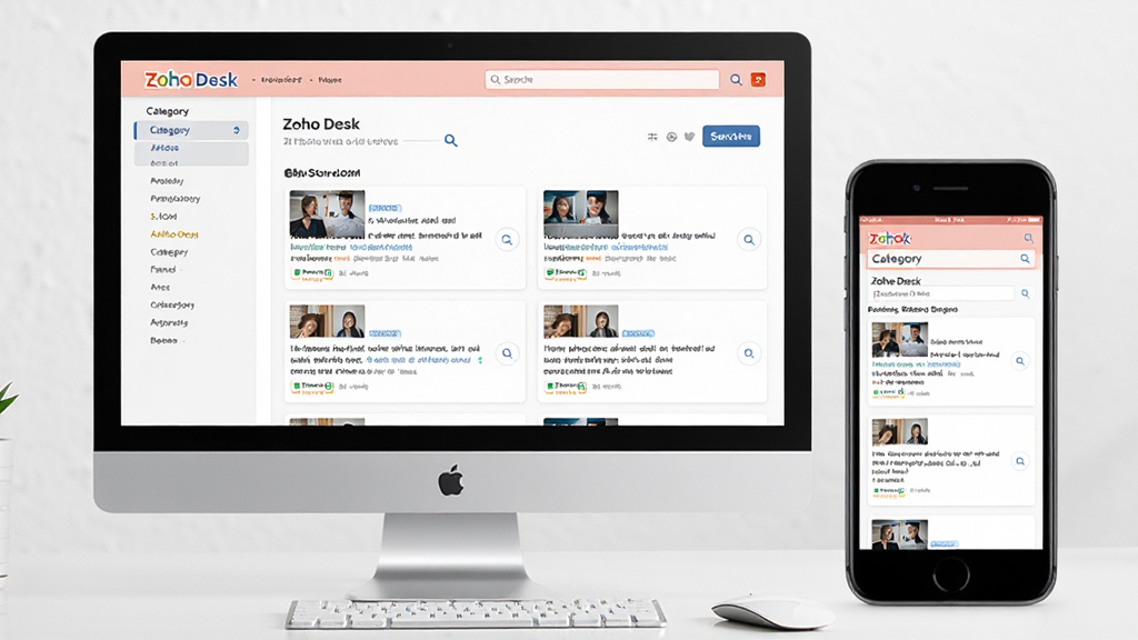 Zoho Desk ֪ʶ�������������Ż�������Ϊ���Ժ��ֻ�ͬʱչʾ֪ʶ�������б��������򣬲���Ϊ���ҷ���չʾ���Ű����������Ϊ�������磬ϸ�ڰ�������Ŀ¼�����¿�Ƭ������ͼ�꣬���ʸ��壬�ɾ����޶���Ԫ��