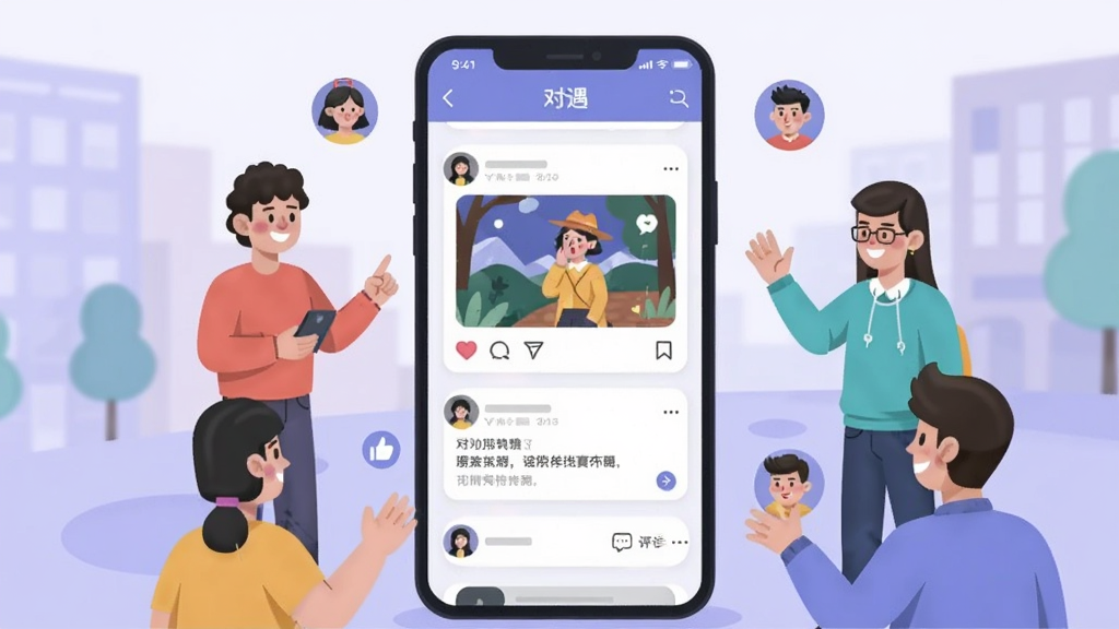 һ��չʾ��̬�㳡�罻�����Ĳ廭��������һ���ֻ���Ļ��ʾ��������Ӧ�õĶ�̬��Ϣ�������û�������ͼƬ�����ֿ�Ƭ���Ա��е��޺�����ͼ�꣬��λ��ͨ����ͷ��Χ�����ֻ���Χ����������Ϊ��͵���ɫ�������Ϊ�ִ���ƽ�廭�������������ɾ�����
