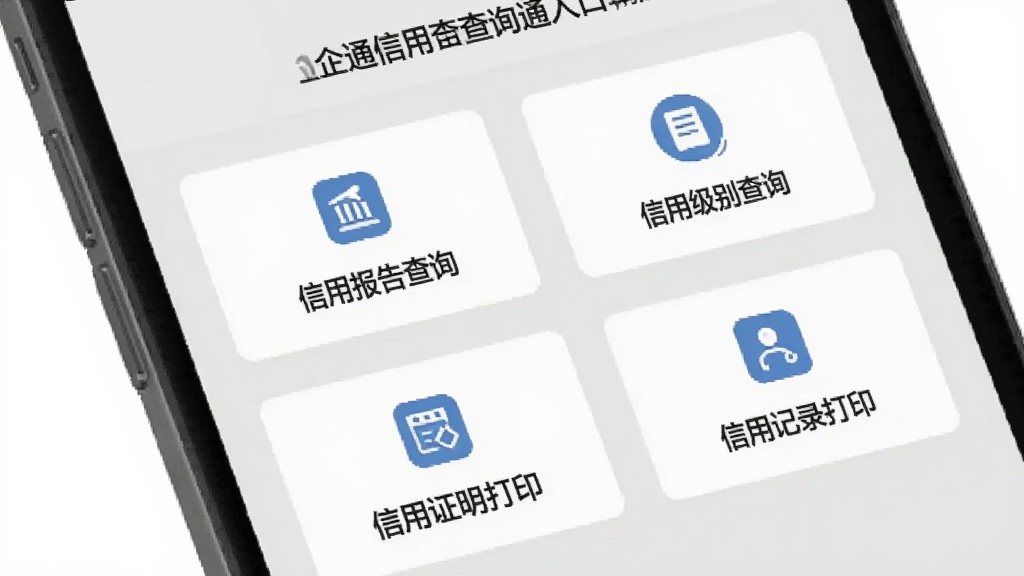 ��ҵ���ò�ѯͨ��ͨ����ѯ��ڽ��棬�ֻ���Ļչʾ��ҵ���ò�ѯͨ���ܵ���ҳ�棬ҳ�������������ñ����ѯ�����ü����ѯ�����ü�¼��ѯ������֤����ӡ�ȶ��������ڰ�ť����ťͼ���������������룬����Ϊǳ��ɫ������Լ���񣬻��ʸɾ����޶���Ԫ��