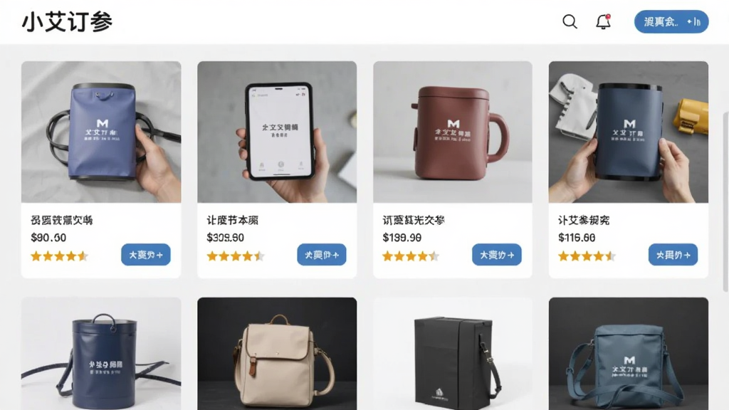 ����չʾһ������������̳ǽ��棬��Ʒ�������룬ÿ����Ʒ��Ƭ�������ơ��۸�����֡����涥����