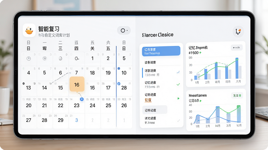 ����ѼAPP�����ܸ�ϰ�ƻ����Զ���ʿ�������棬����չʾһ������ʽ�ĸ�ϰ���Ѻʹʻ�����б���������ͼ����ʾ������ȣ�������Ƽ���ִ������רҵ���Ѻã���������������