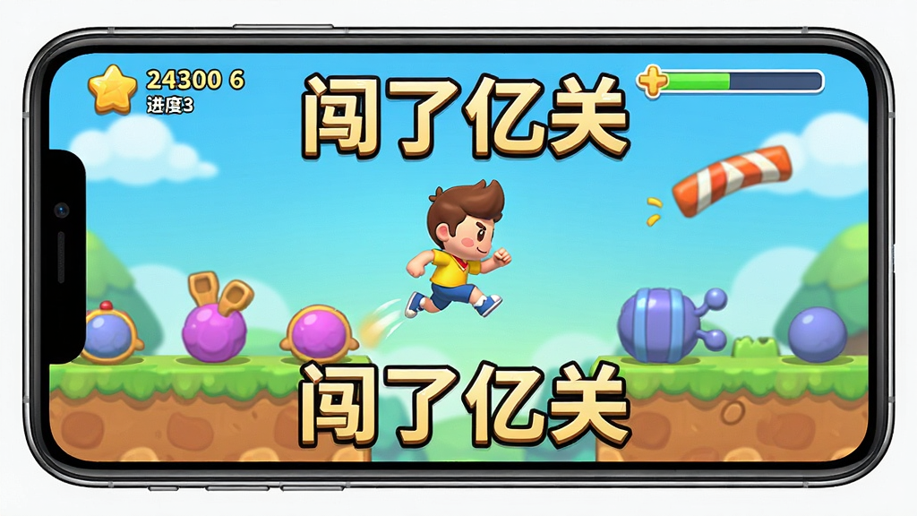 ����չʾһ�����д�����Ϸ��������̽�ͼ������Ϊ�ֻ��������棬��Ļ�ڳ��ֿ�ͨ��ɫ���ڿ�Խ�ϰ������Ϊ��ɫ���С��ϰ���ֲ������࣬���Ϊ������ͨ��Ⱦ��ϸ�ڰ�����Ծ�������÷����֡������������������ɾ����޶���Ԫ�ء������д����֡������ڹء���