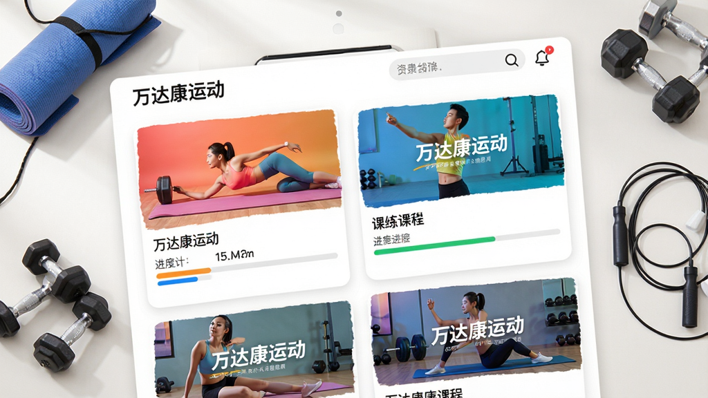 ��������Ϊ��￵�˶�Ӧ�õĽ����ƻ�ҳ�棬���ֲ��ÿ�Ƭʽ���У�չʾ���ѵ���γ̷���������������������У�ϸ�ڰ����٤�桢���塢�����Ƚ������ģ����ʸ��壬�ɾ��޶���Ԫ�أ�ͼƬ�����֡���￵�˶�����Ŀ���֡�
