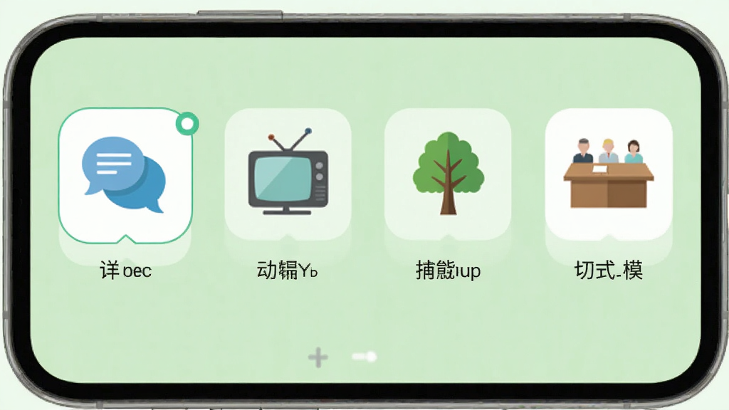 Techmi App �ೡ��ģʽ�л����棬�ֻ���Ļ��ʾ�ĸ�����ͼ�꣺�Ի����ݡ����ӡ���ľ������������ǰѡ�жԻ����ݣ�����Ϊǳ��ɫ������ƽ����ϸ�ڰ���ͼ���·������ֱ�ǩ�������������ɾ����޶���Ԫ��